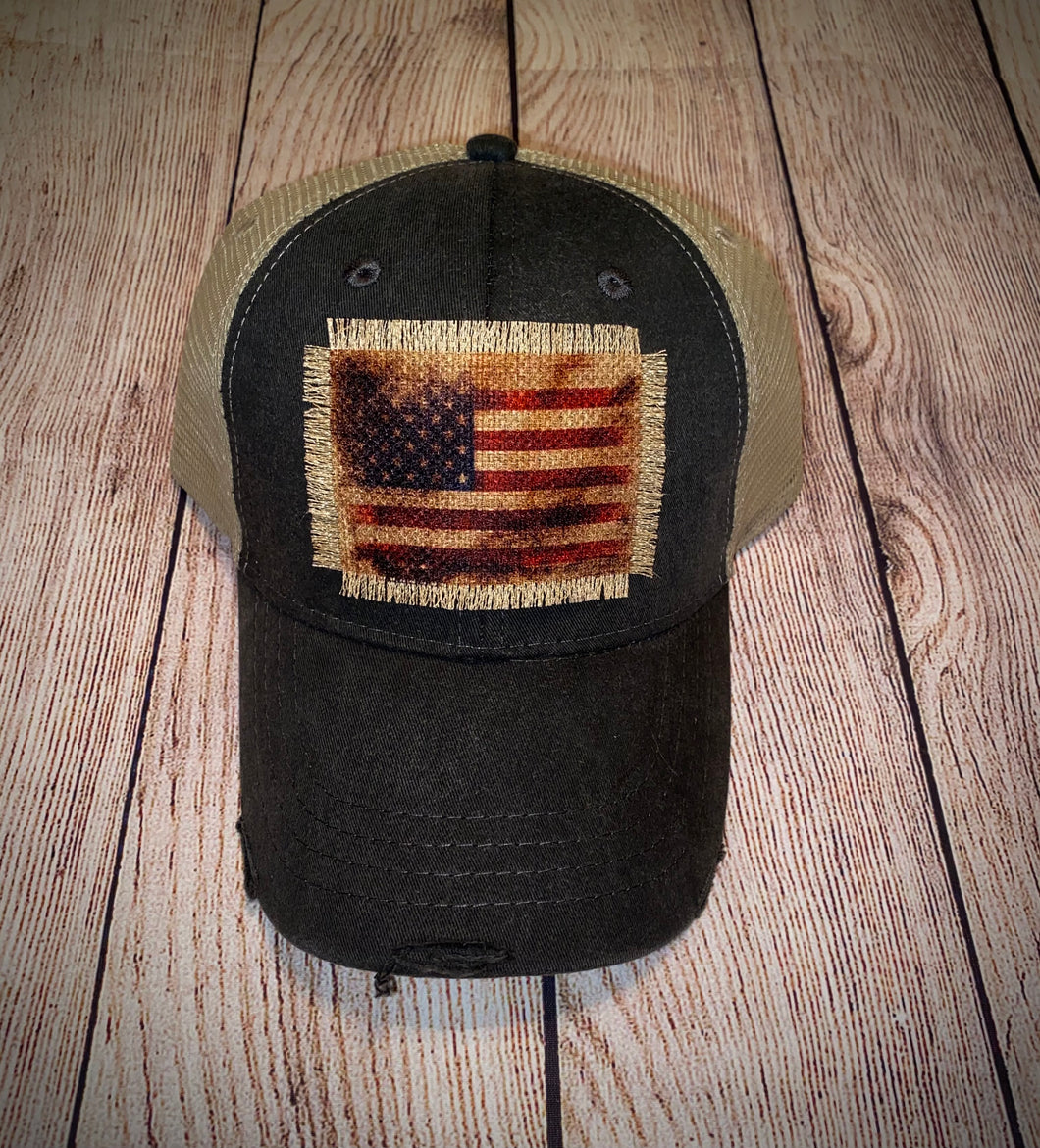 Vintage American Flag Hat