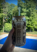 Load image into Gallery viewer, Coffee Cowhide Glass Tumbler
