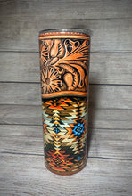 Load image into Gallery viewer, Leather Aztec Tumbler
