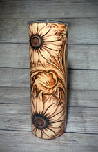 Load image into Gallery viewer, Leather Sunflower Tumbler
