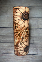 Load image into Gallery viewer, Leather Sunflower Tumbler
