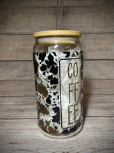Load image into Gallery viewer, Coffee Cowhide Glass Tumbler
